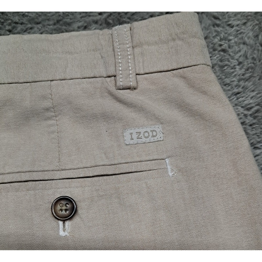IZOD Shorts Mens Sz 36 Khaki Dress Chino Work Pockets Golf Cargo Office Church - Picture 10 of 11